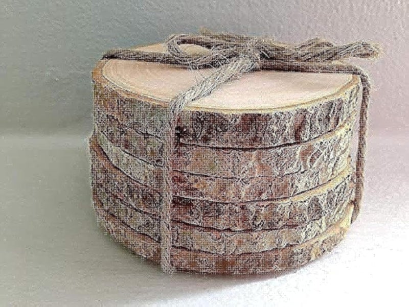 WoodyPecker Set of 5 Wood Slices Coasters